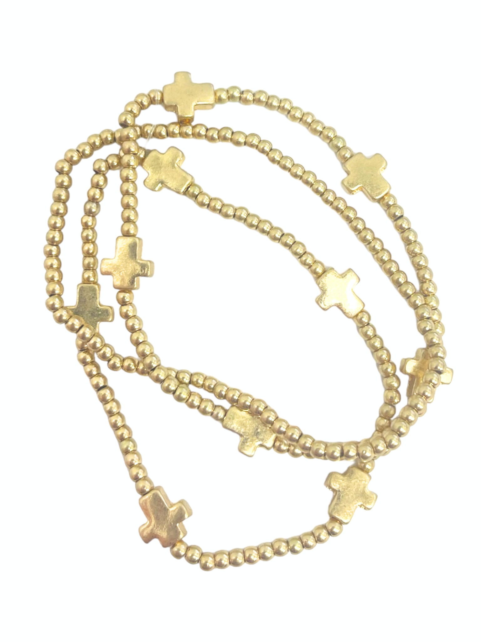 Beaded Cross Stack Bracelets