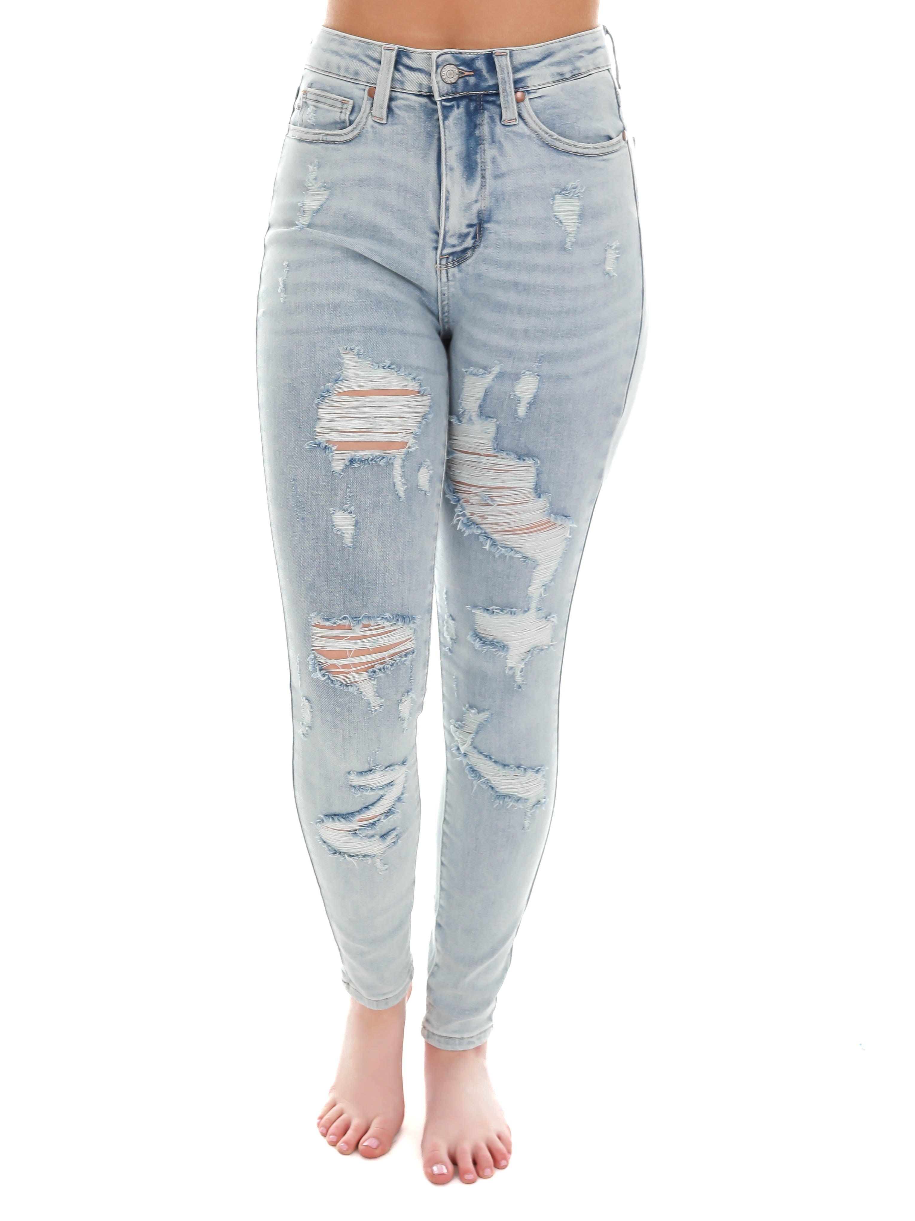 With Your Love Destroyed Tummy Control Skinny Jean