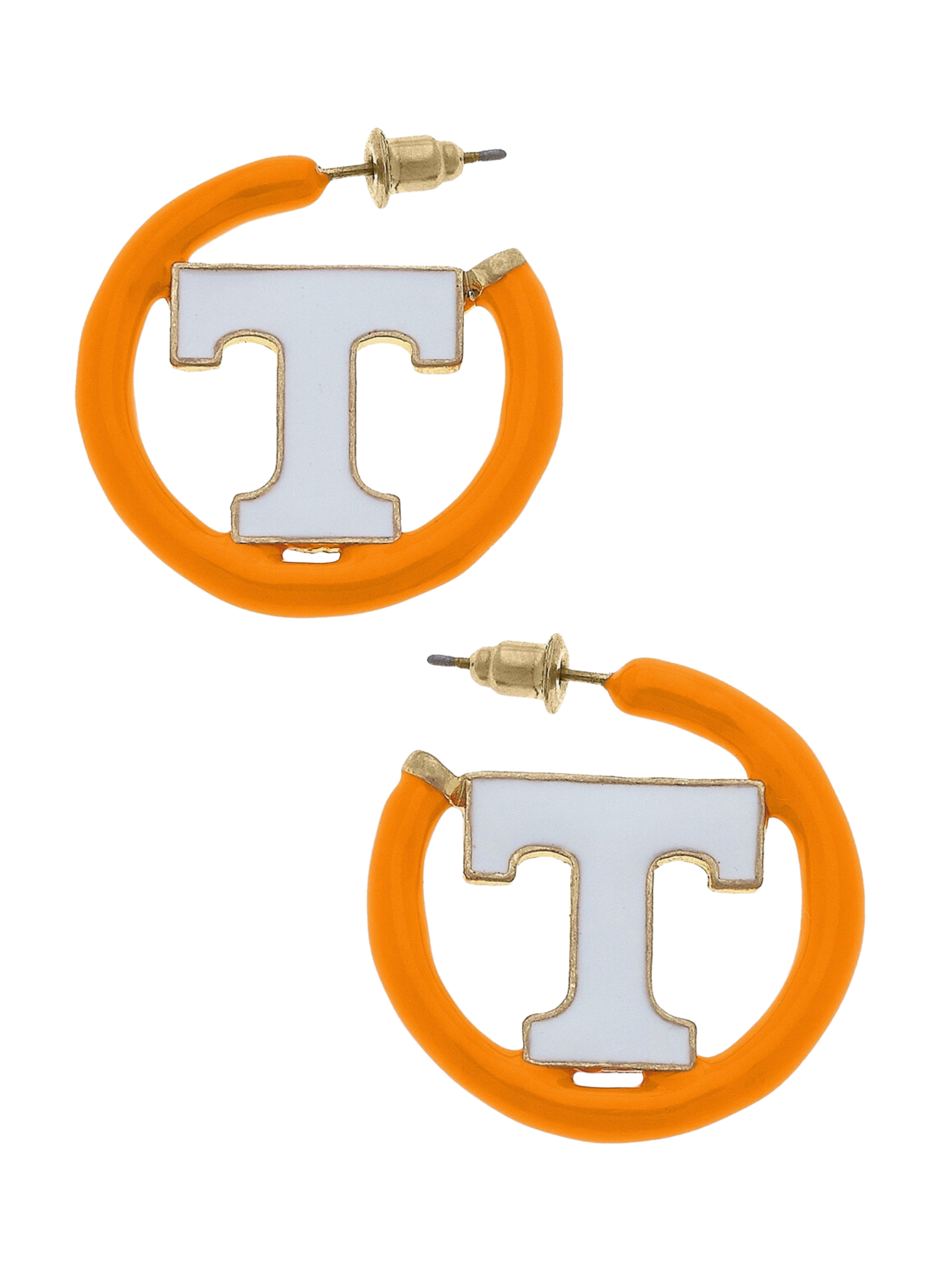 Tennessee Vols Logo Enamel Hoop Earrings