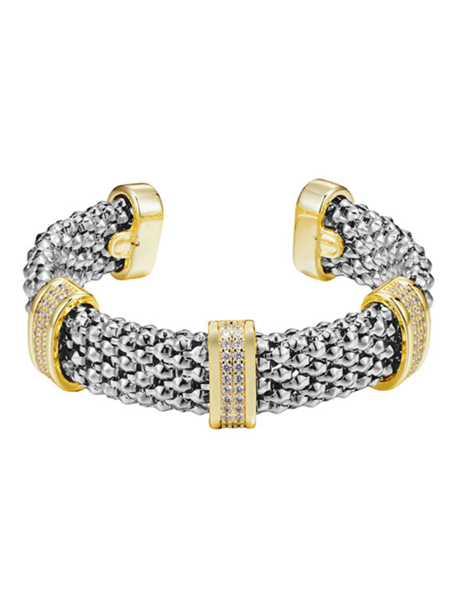 Textured Rhinestone Cuff Bracelet