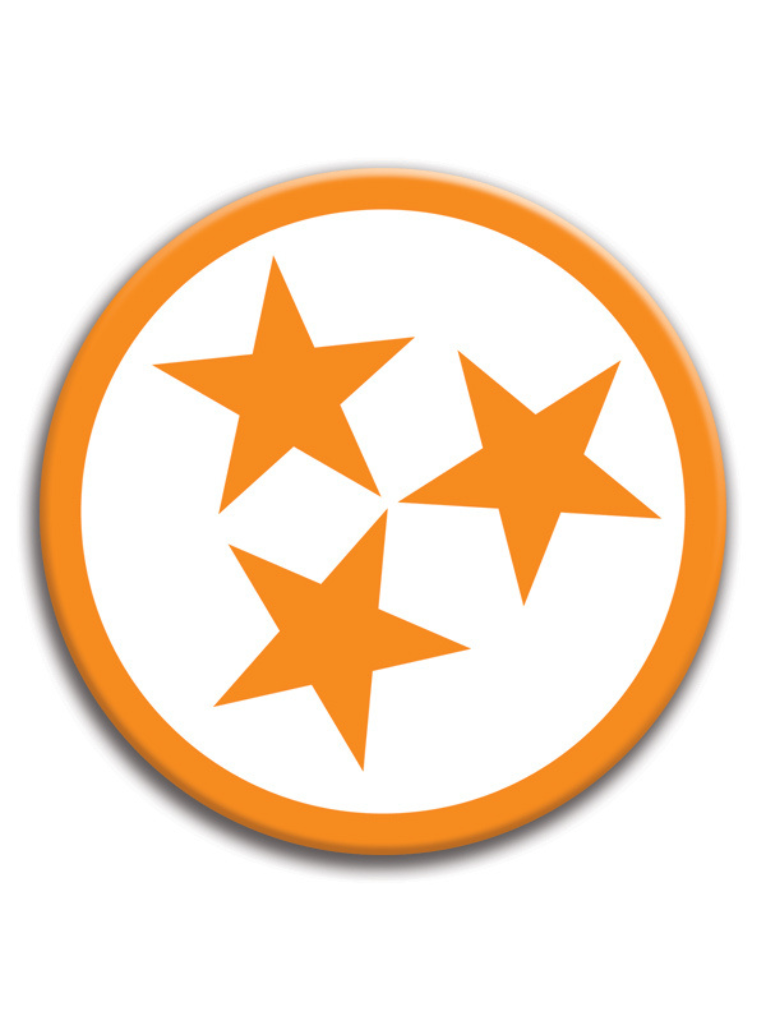 White Tristar 3" Button