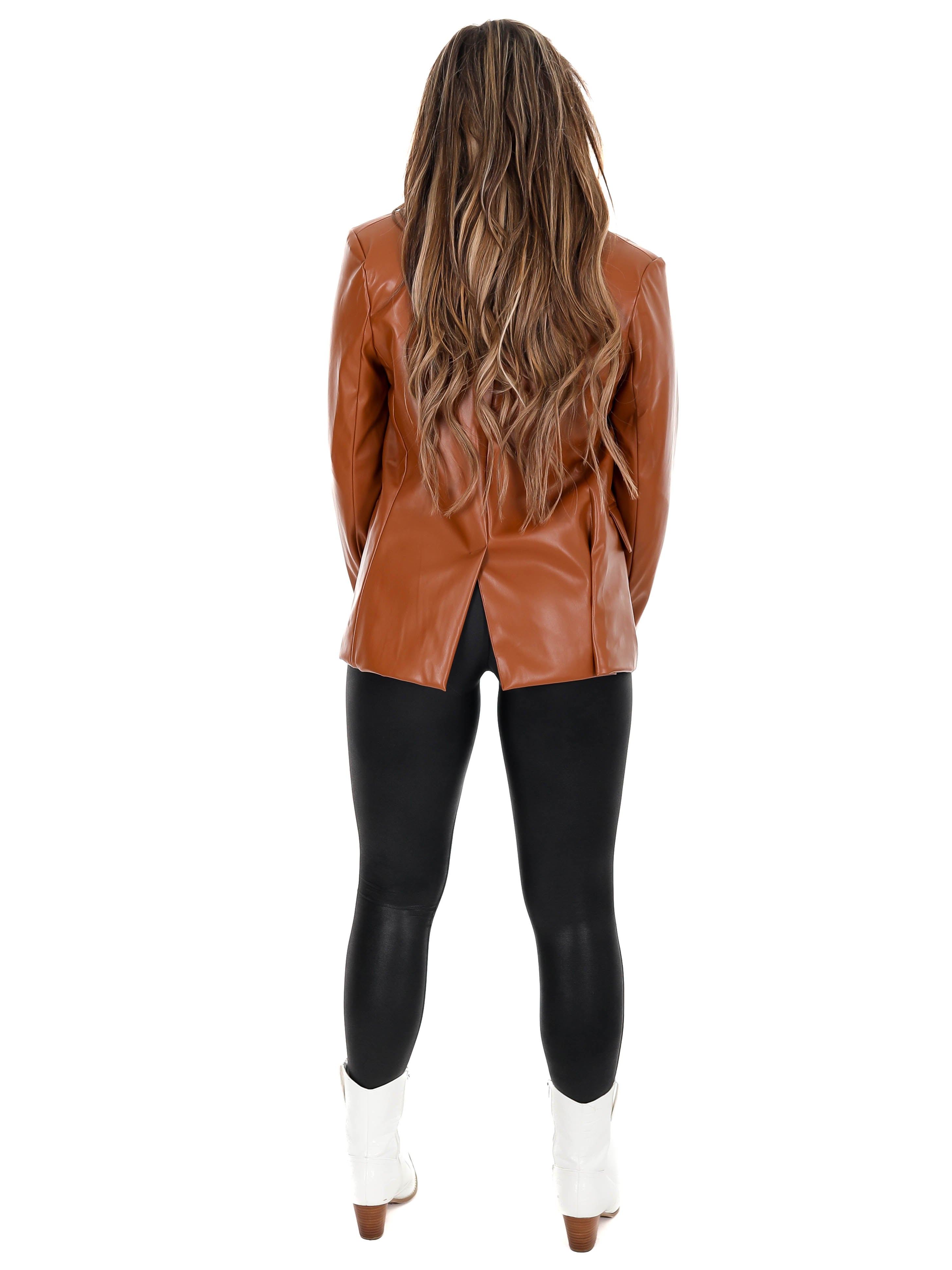 You Got Me Leather Blazer