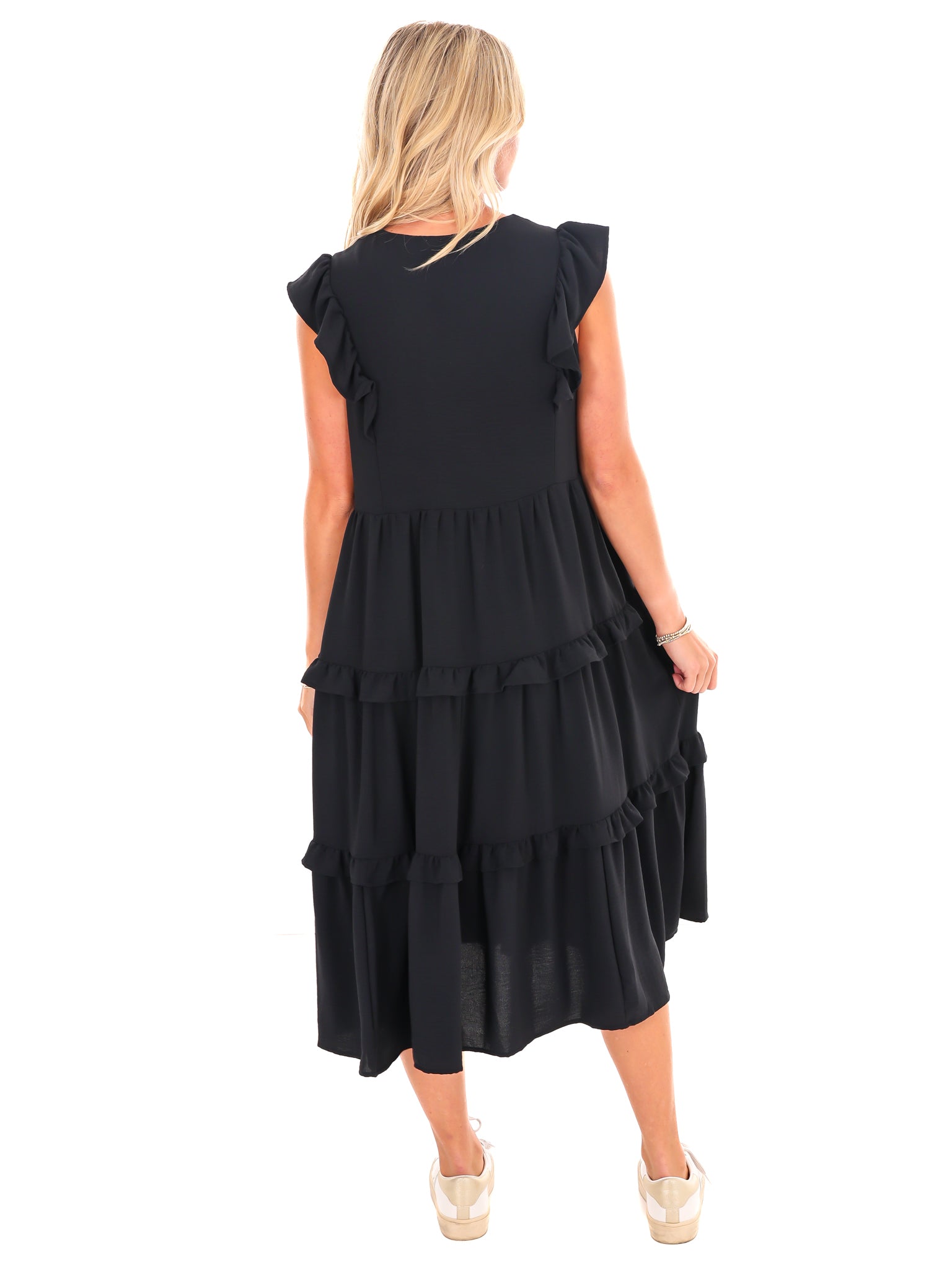 A Little Love Ruffle Midi Dress