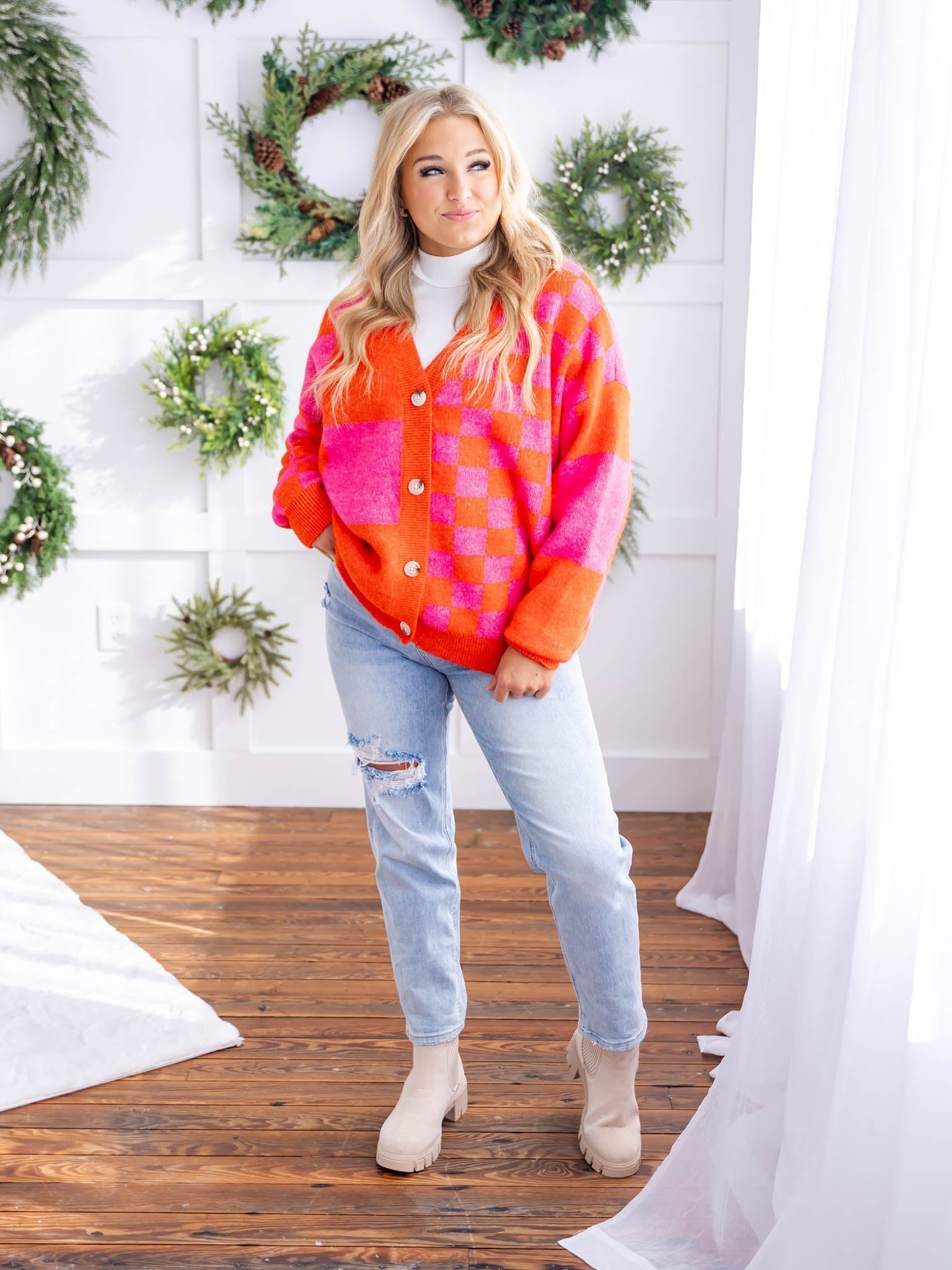 What I Am Check Cardigan