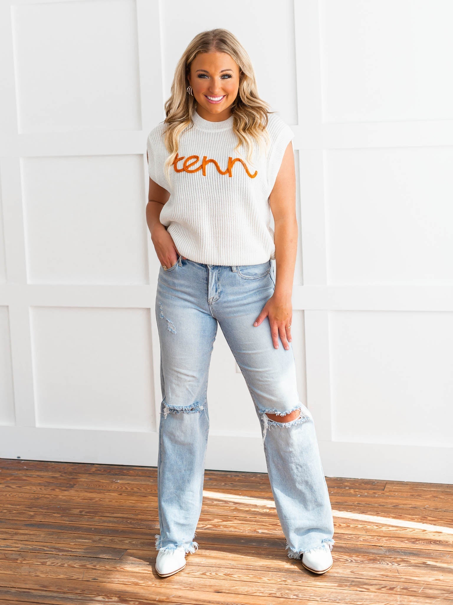 Tenn Embroidered Sweater Top