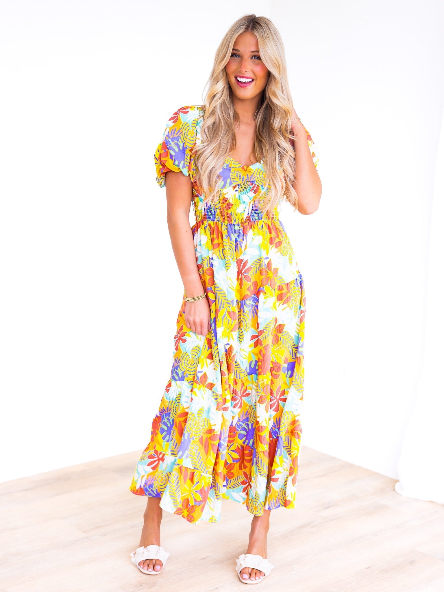 Celebration Print Maxi Dress