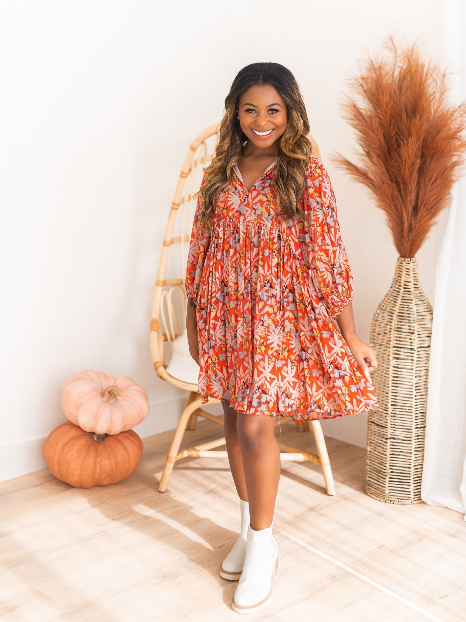 Time Will Tell Floral Mini Dress