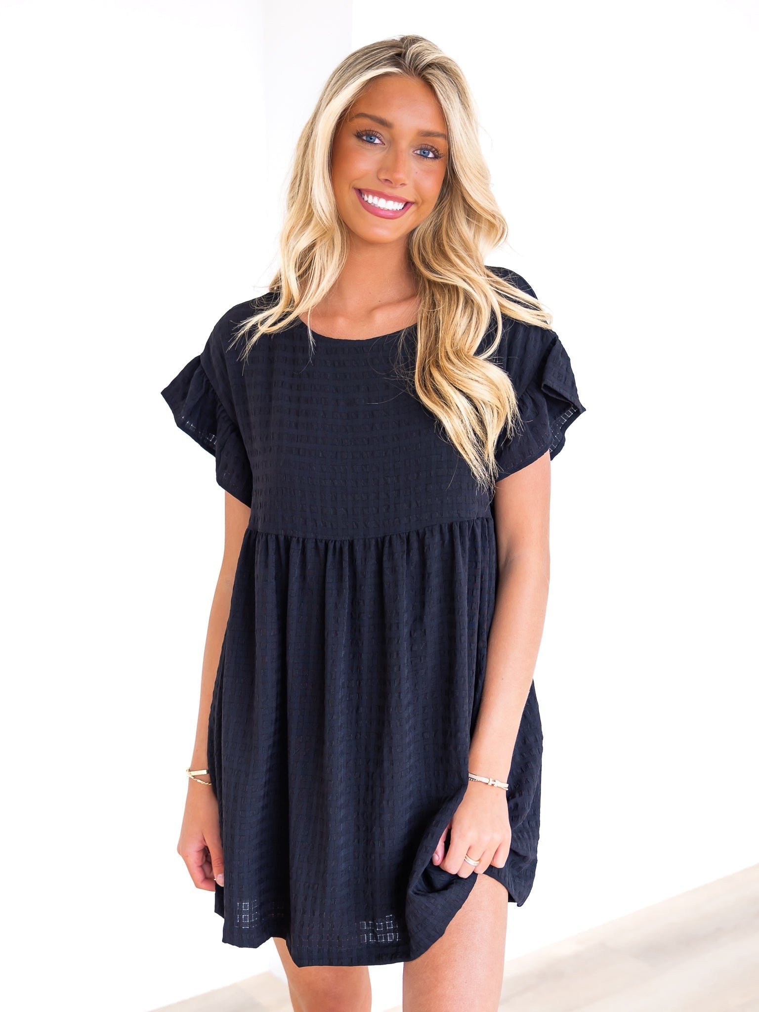 At All Cost Textured Mini Dress