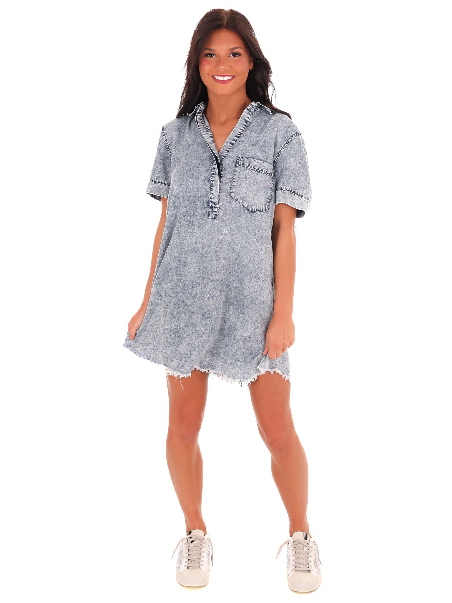 Every Little Thing Denim Shirt Dress