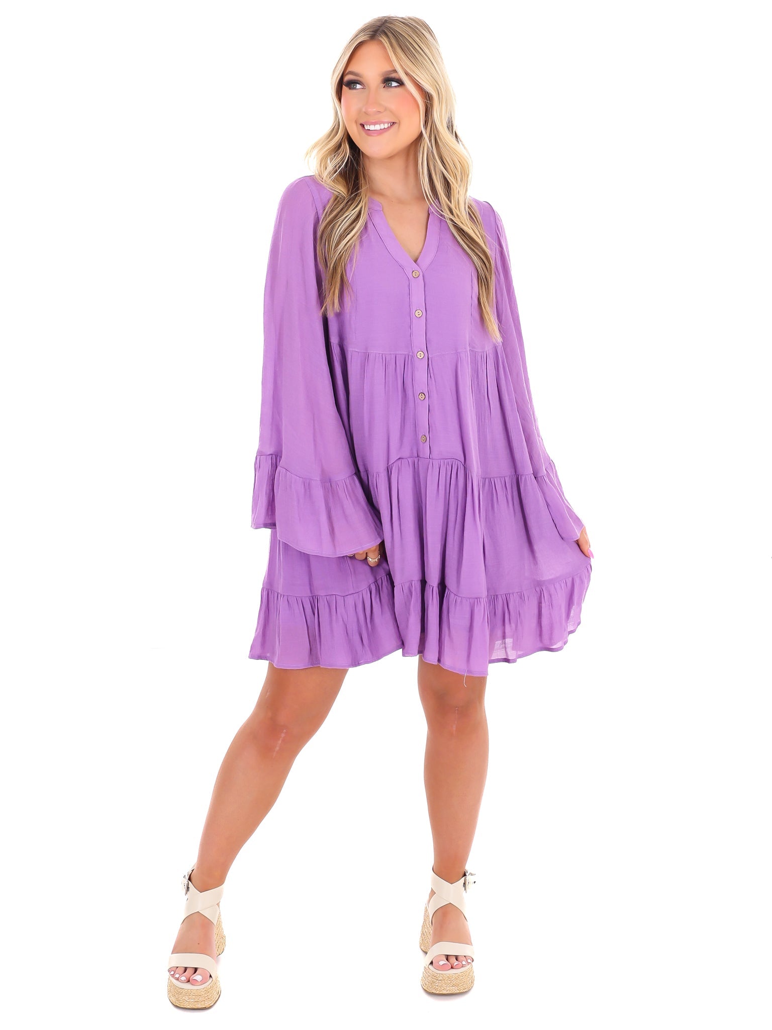 Calling After Me Button Down Dress