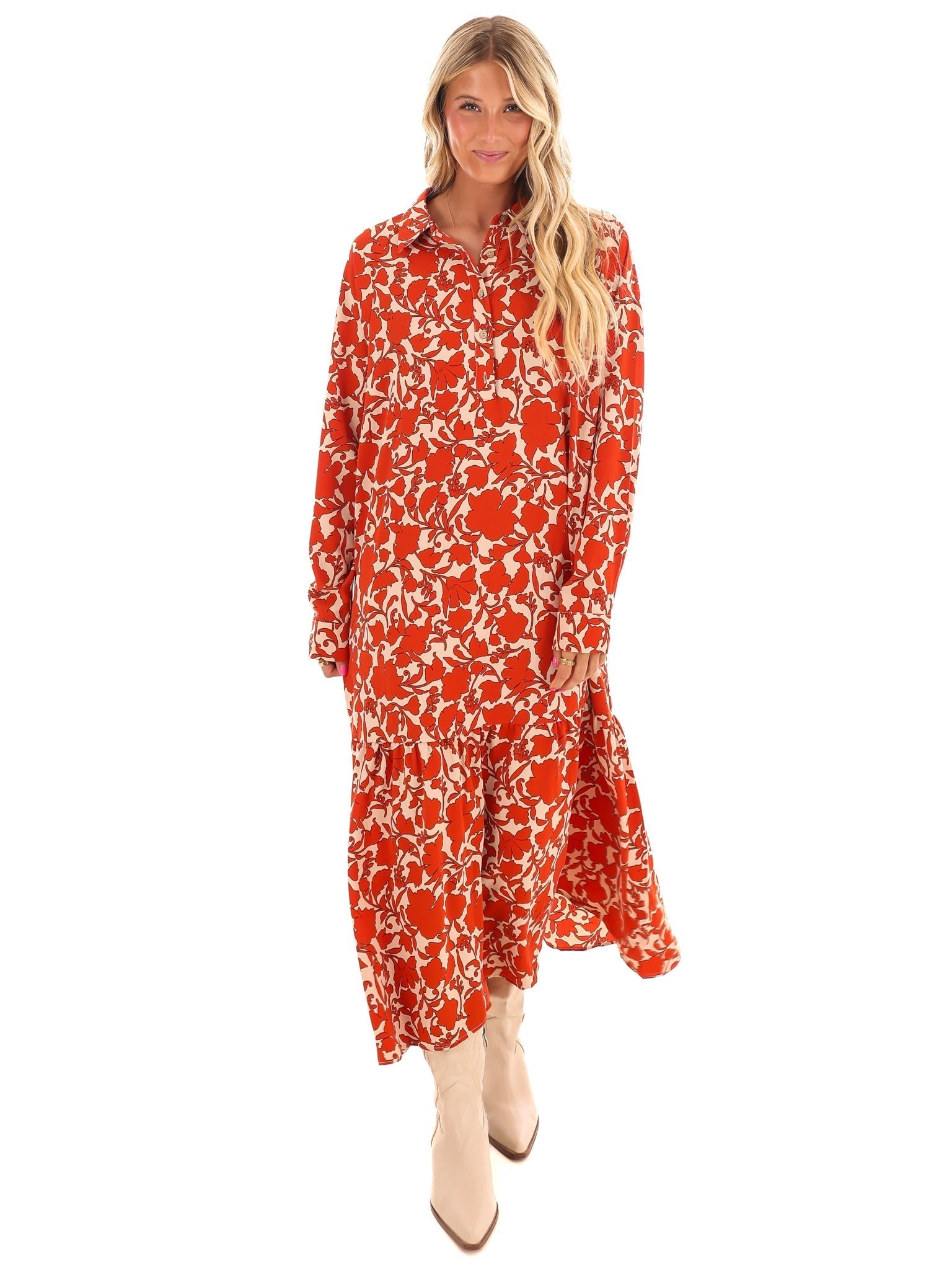 Botanical Bliss Print Midi Dress