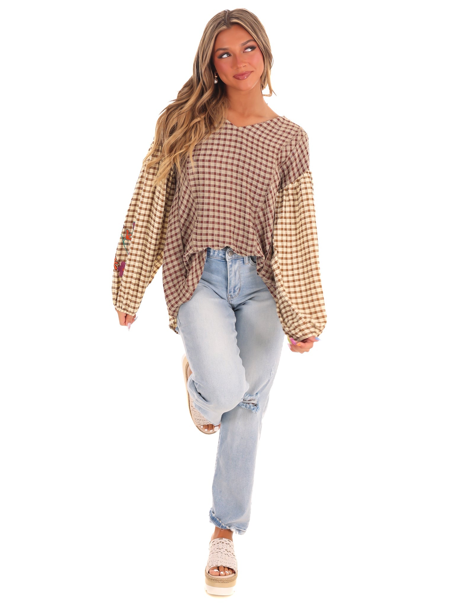 Autumn Glow Plaid Top