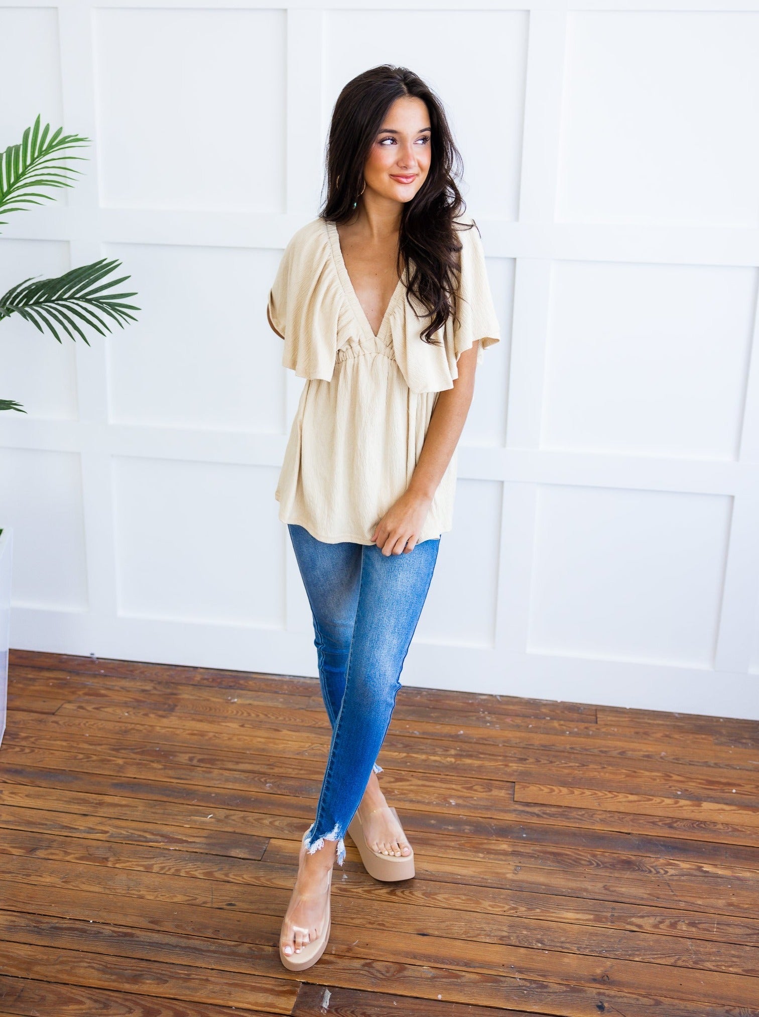 Won't Hesitate Flare Sleeve Top