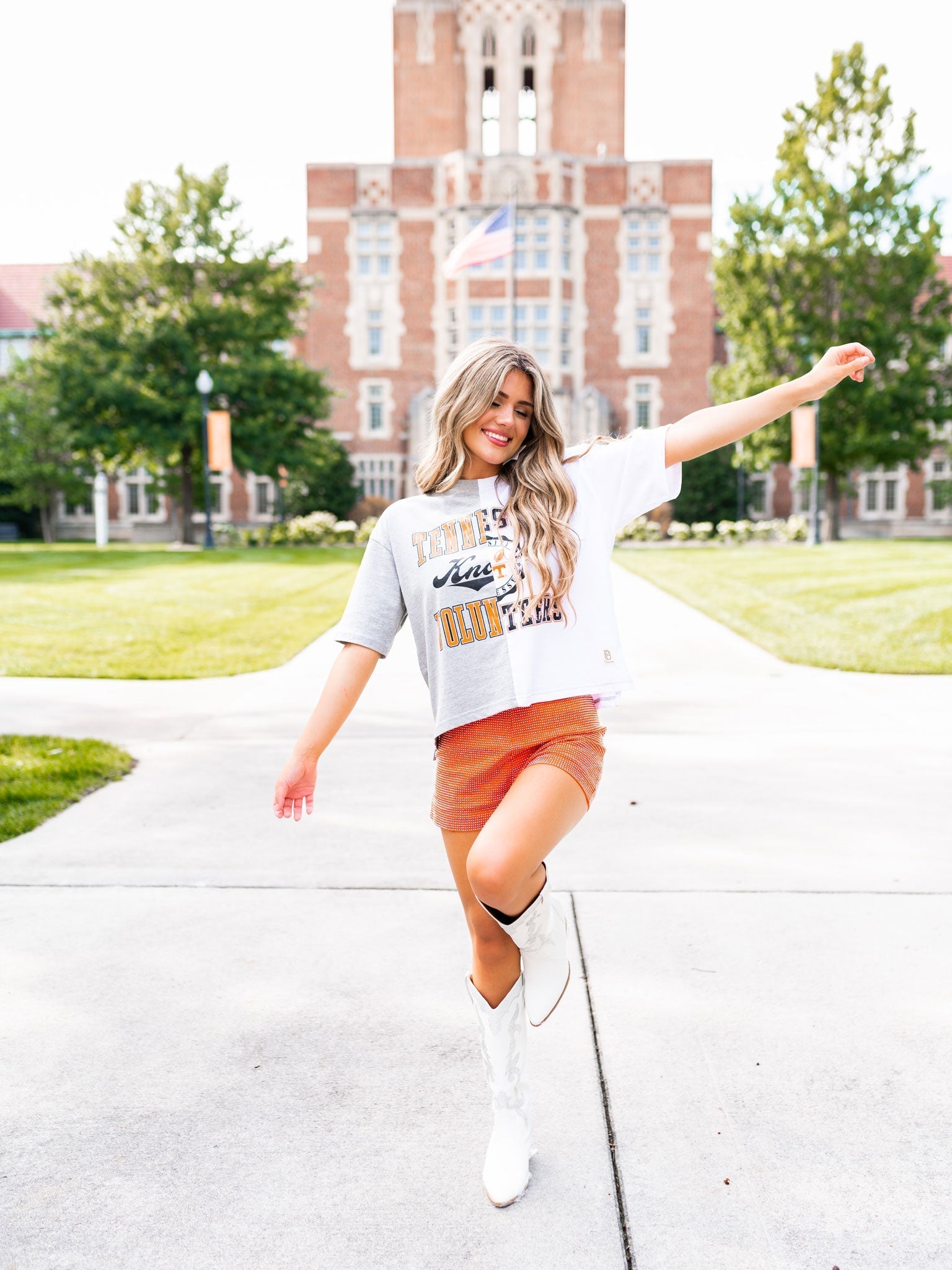 Tennessee Half & Half Waist Length Top