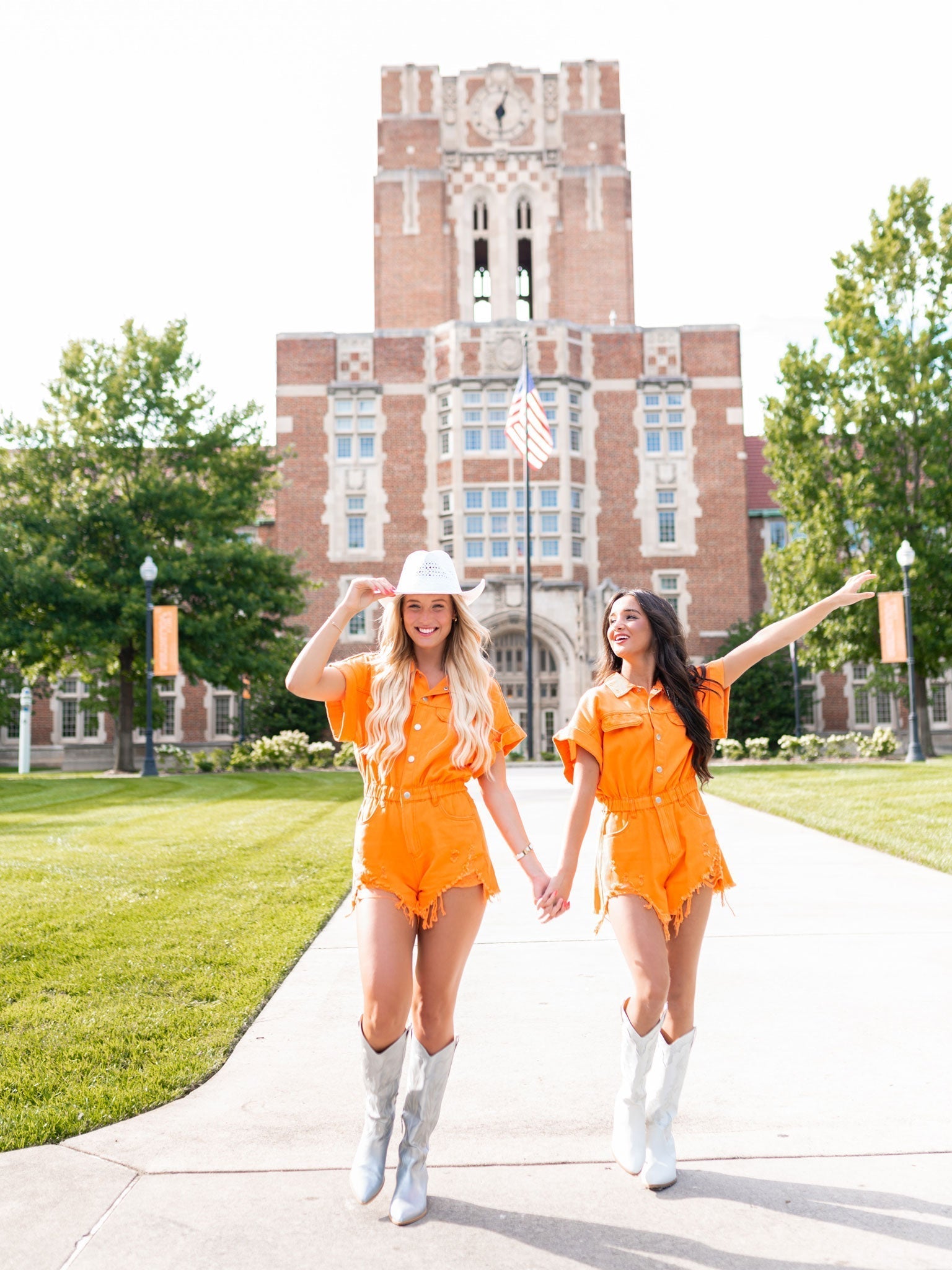 Touchdown Cheers Denim Romper