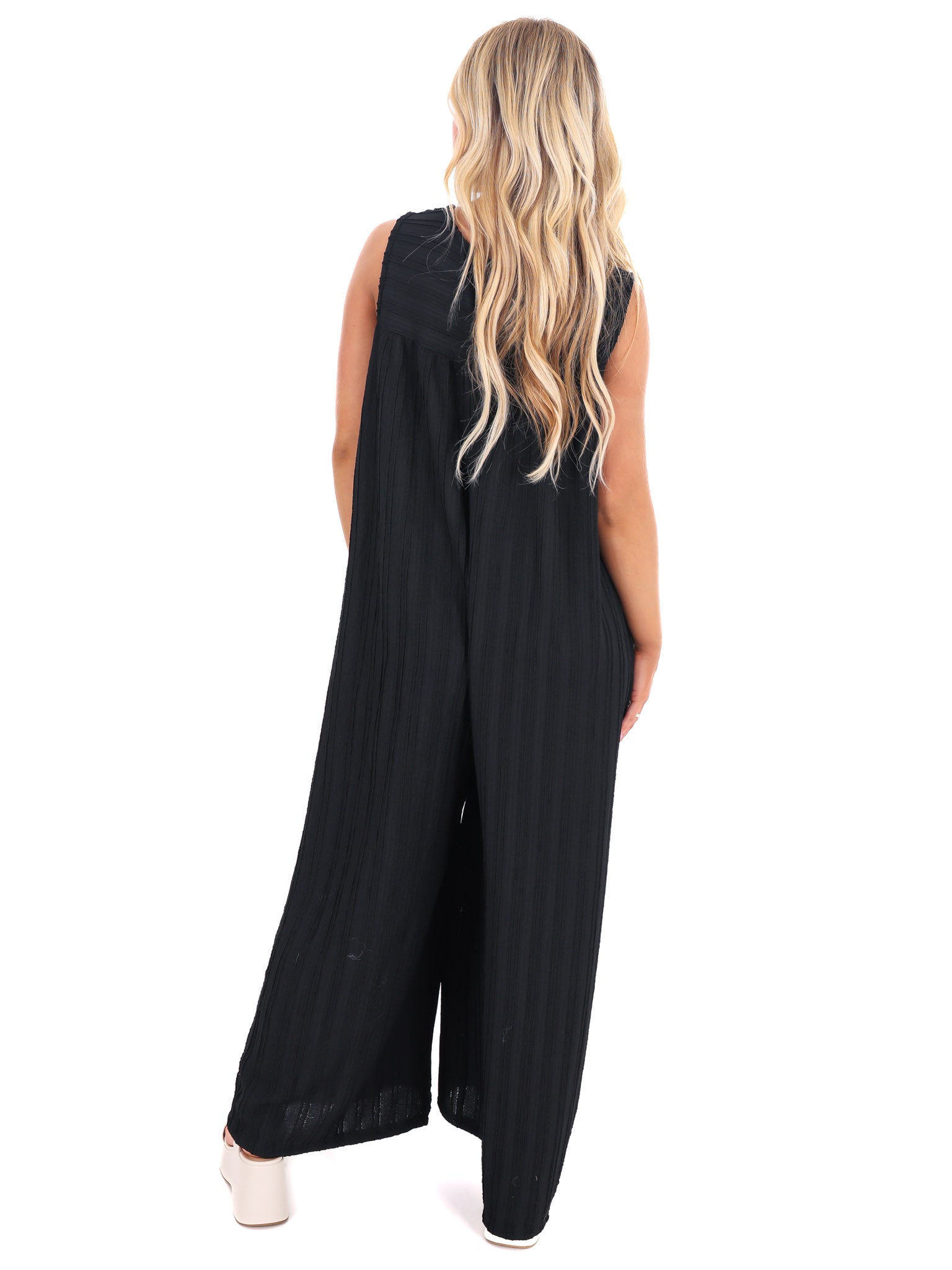 This City Textured Wide Leg Jumpsuit
