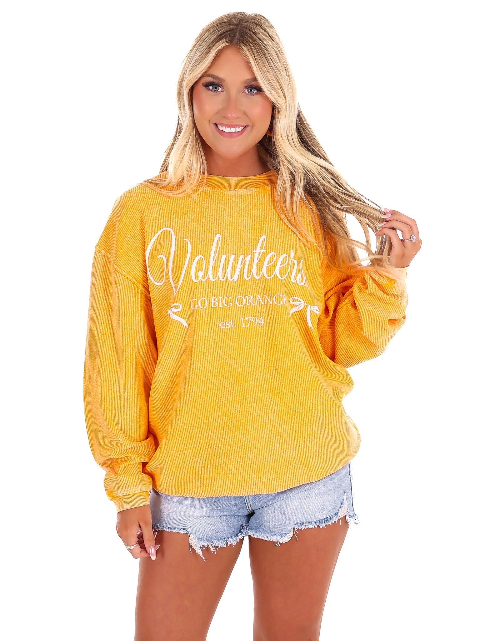 Vols Established Bows Corded Crew Sweatshirt
