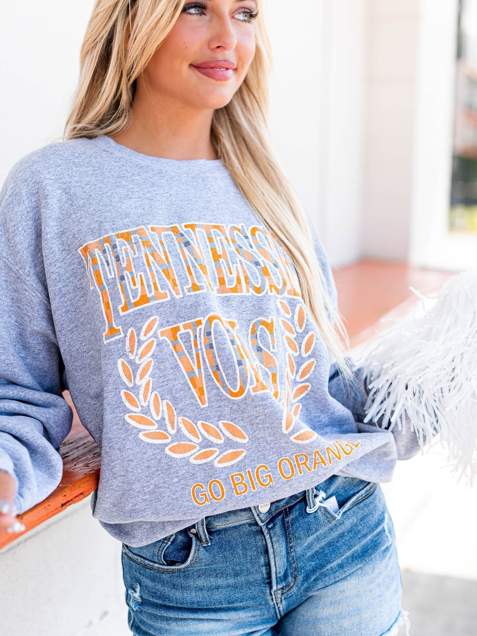 Vols Plaid Crest Thrifted Sweatshirt