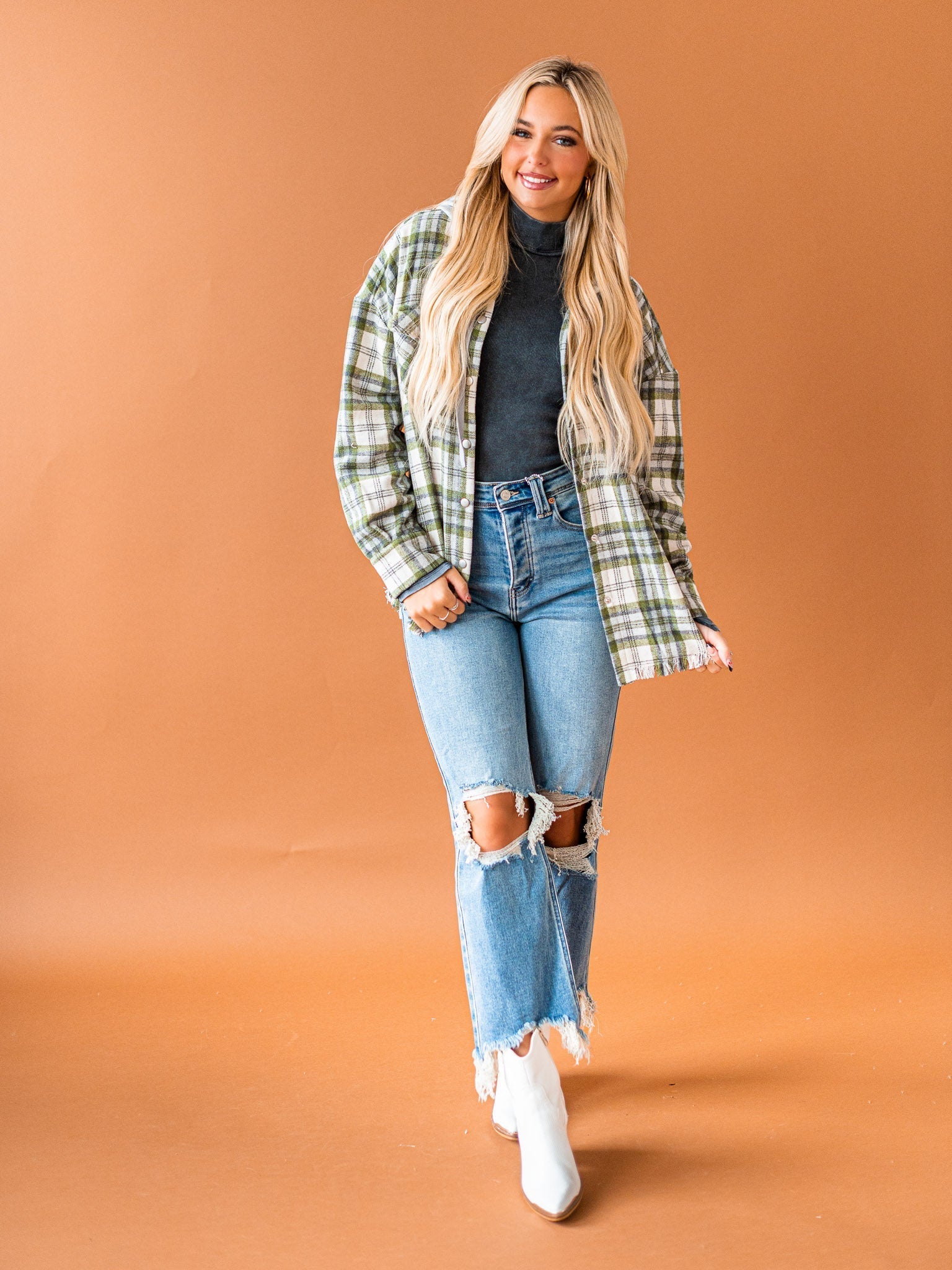 Worth Your While Hooded Plaid Top