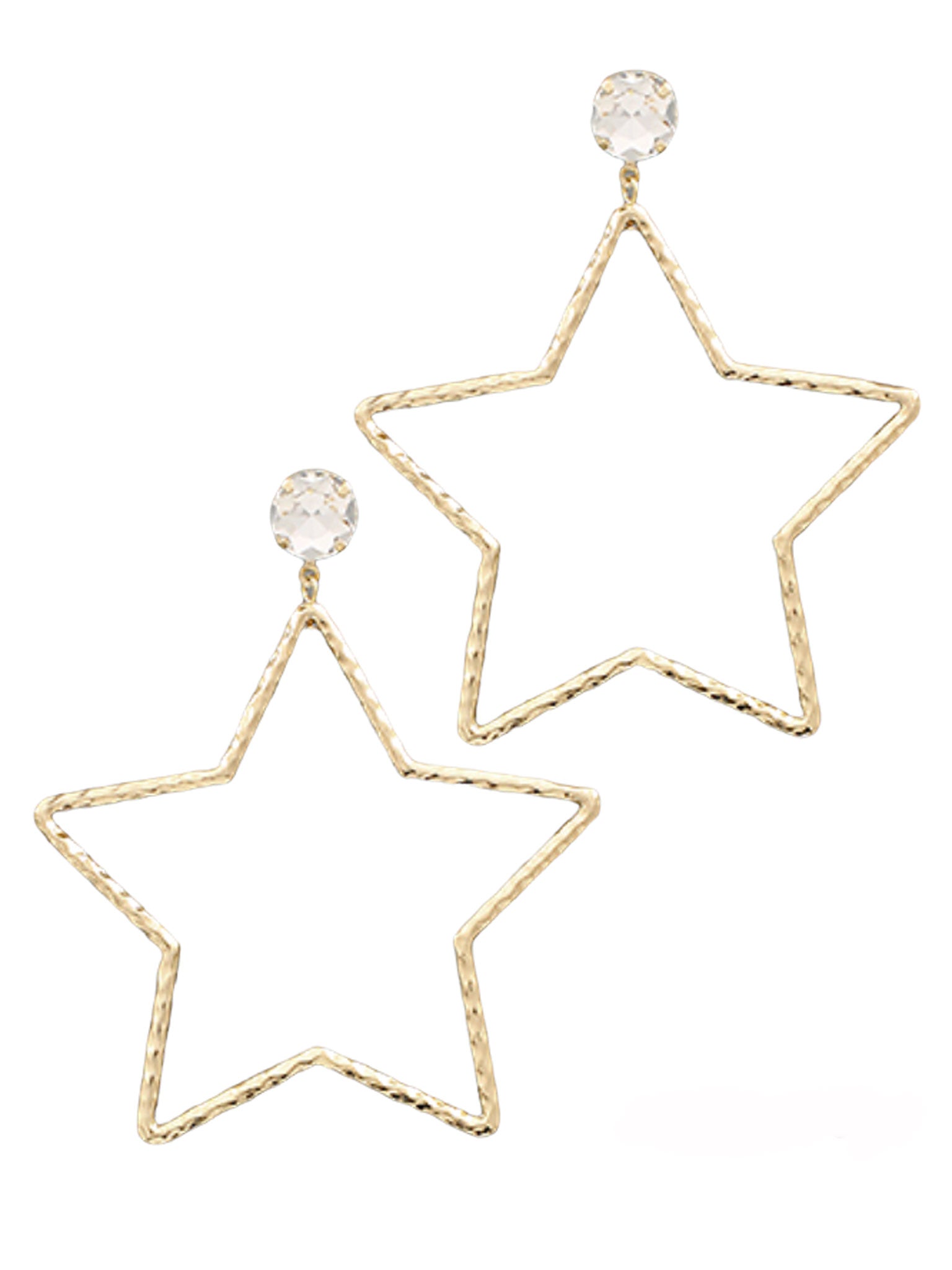 Textured Star & Glass Earrings