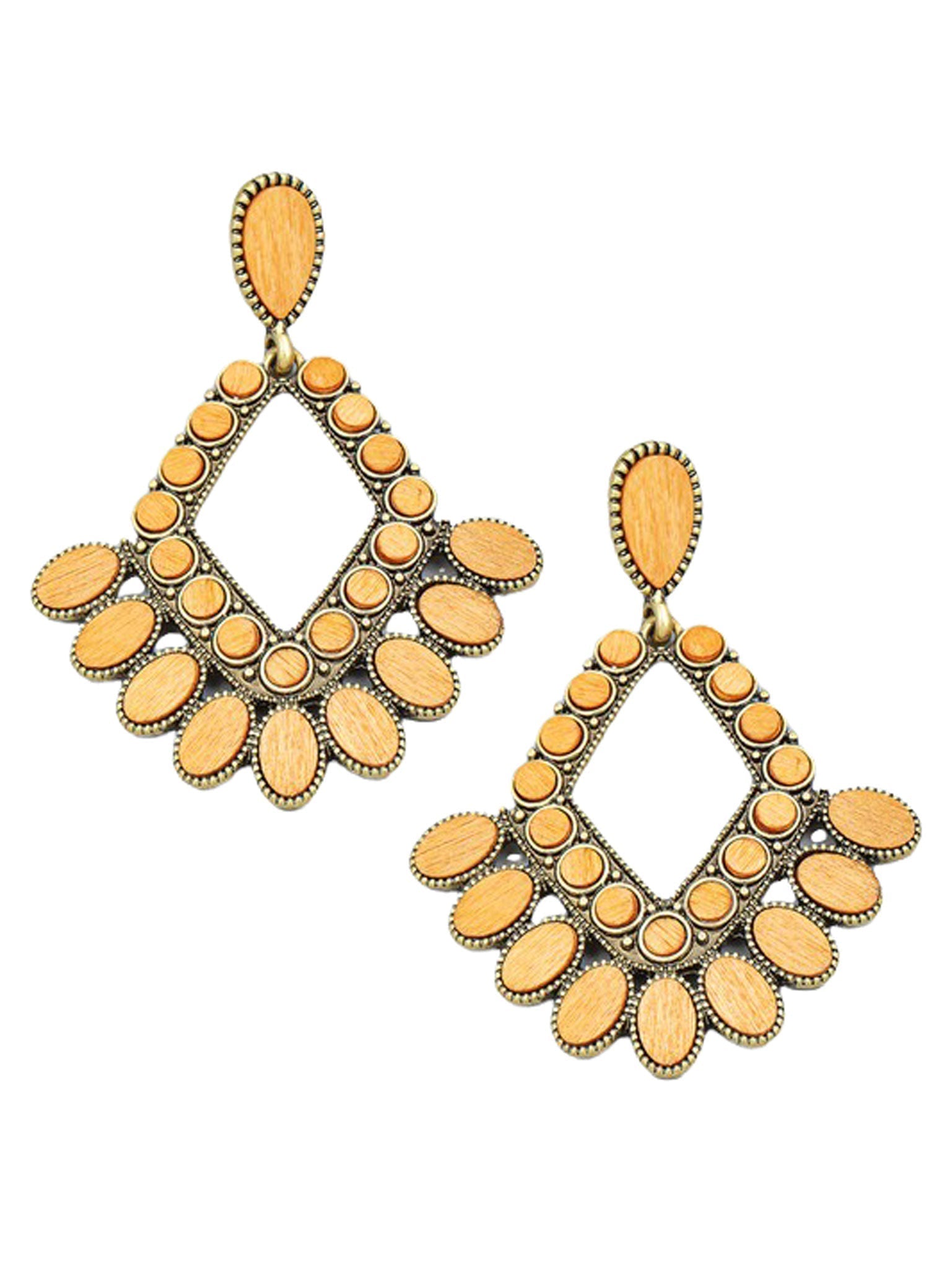 Boho Diamond Shape Drop Earrings