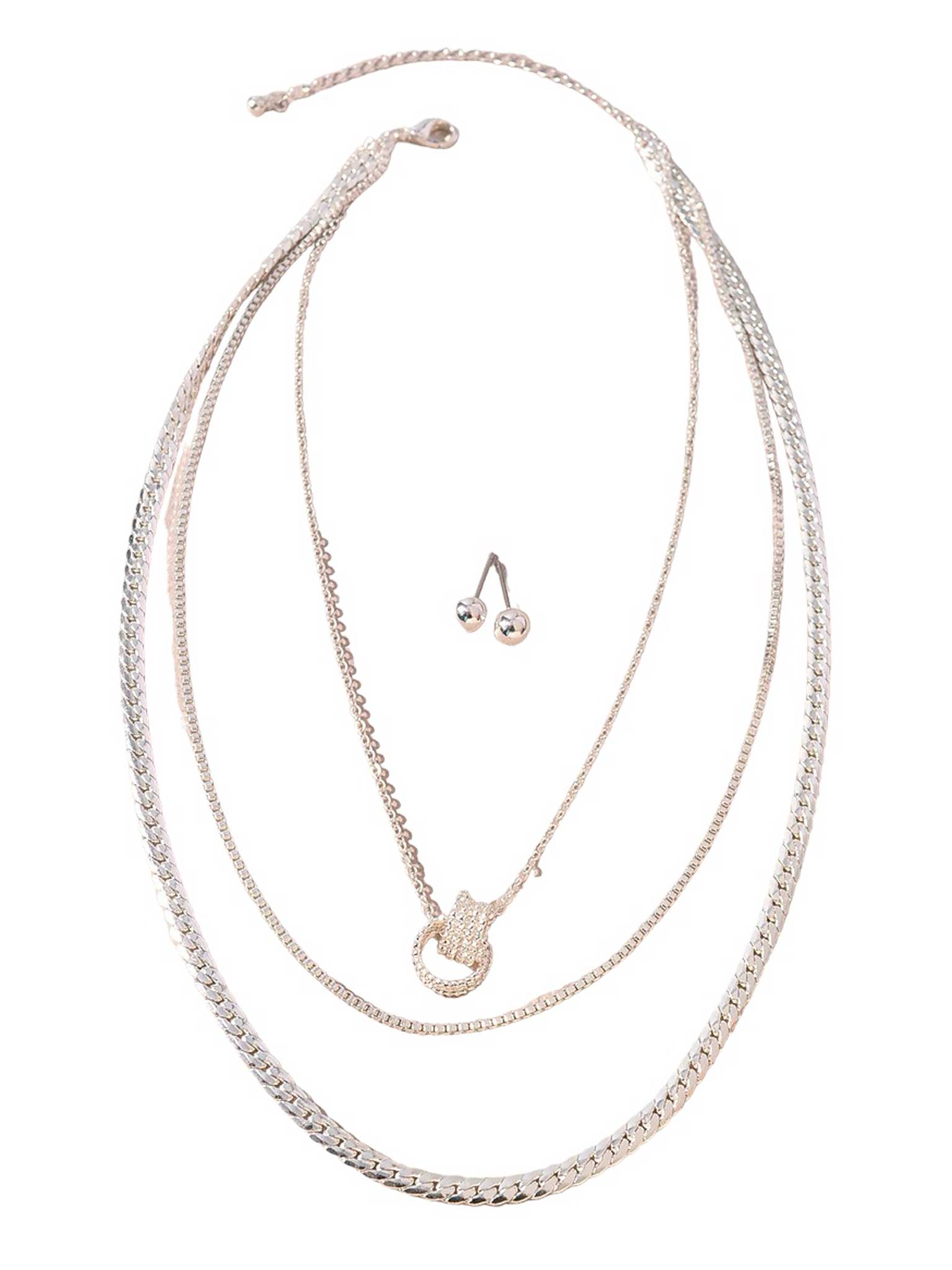 3 layered Snake Pendant Necklace