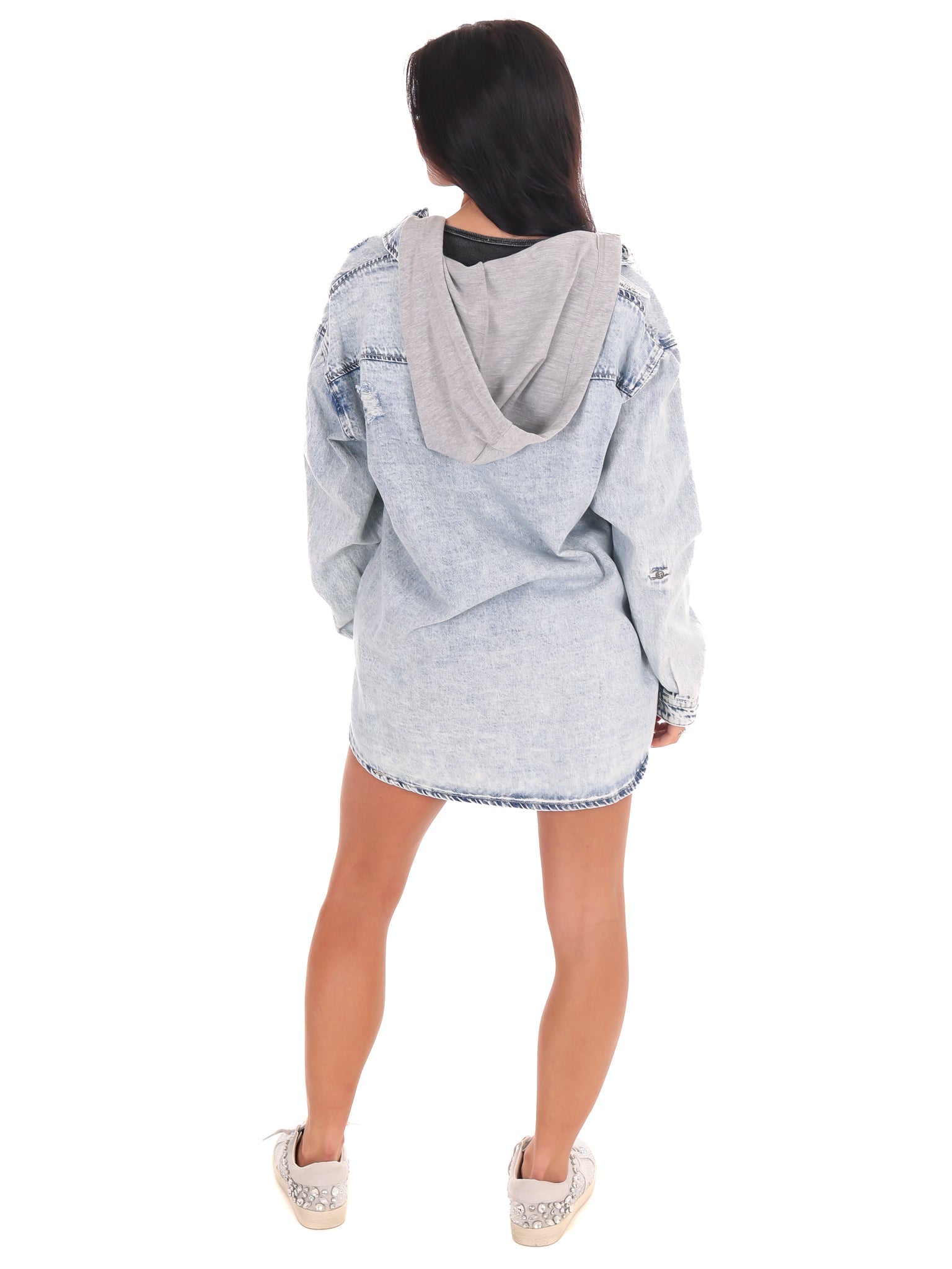 Be Better Denim Zip Up Hoodie