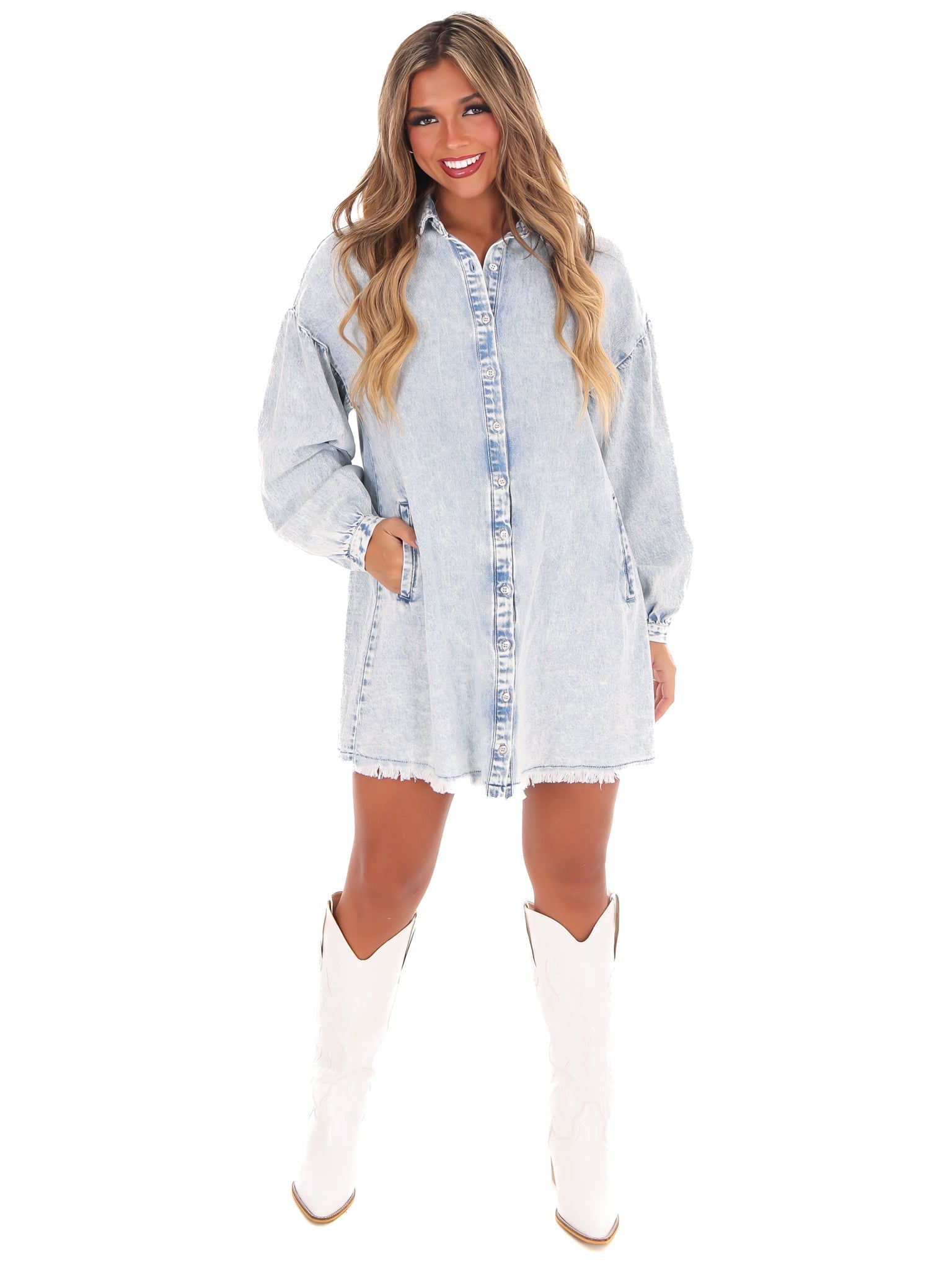 You'll Be With Me Denim Shirt Dress