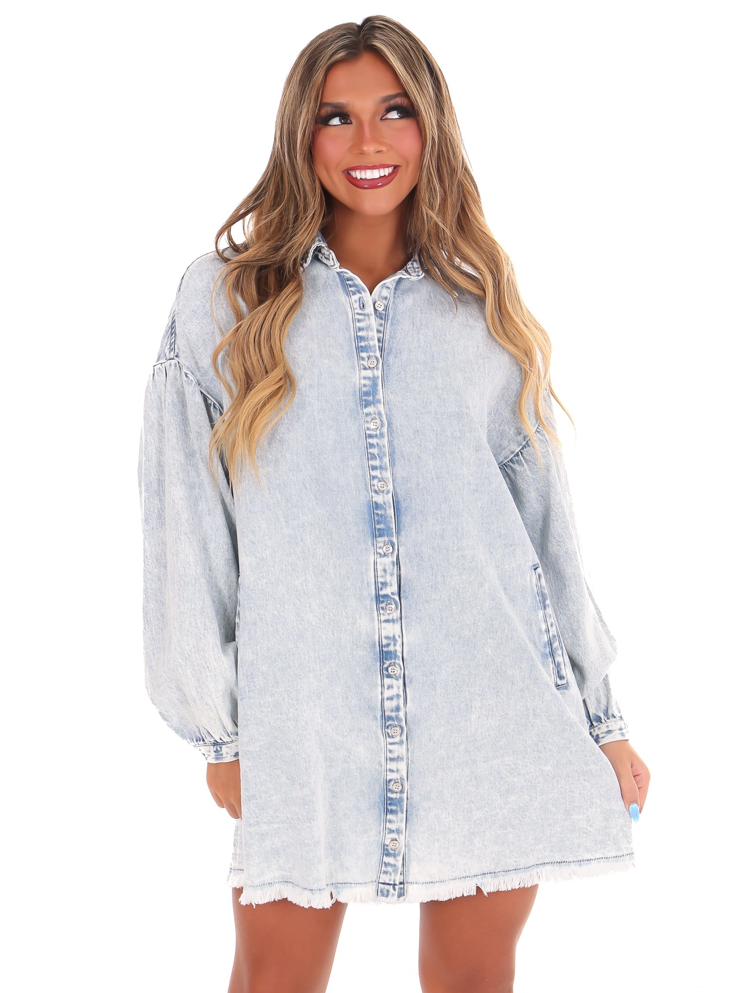 You'll Be With Me Denim Shirt Dress