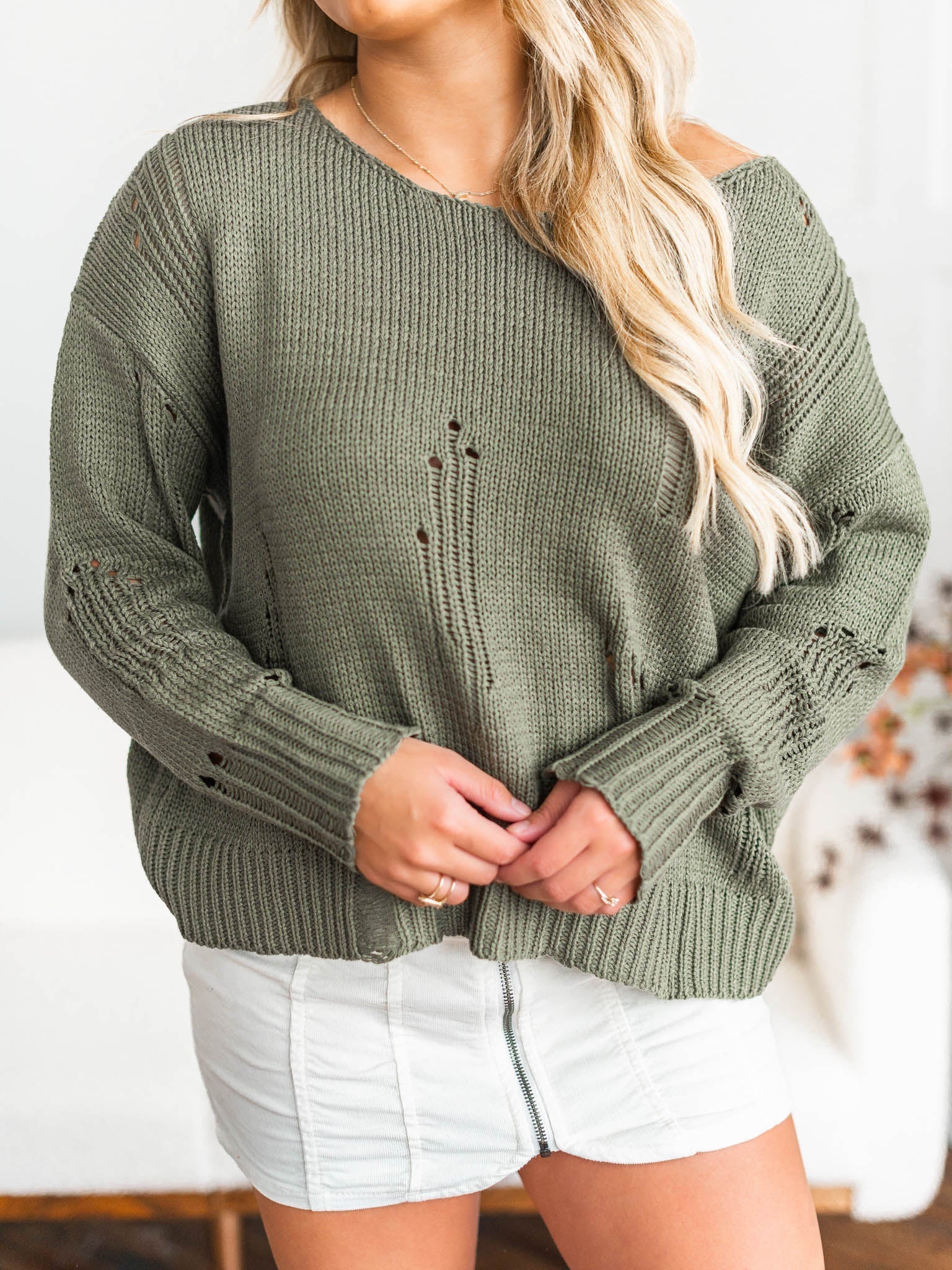 You're Perfect Distressed Sweater