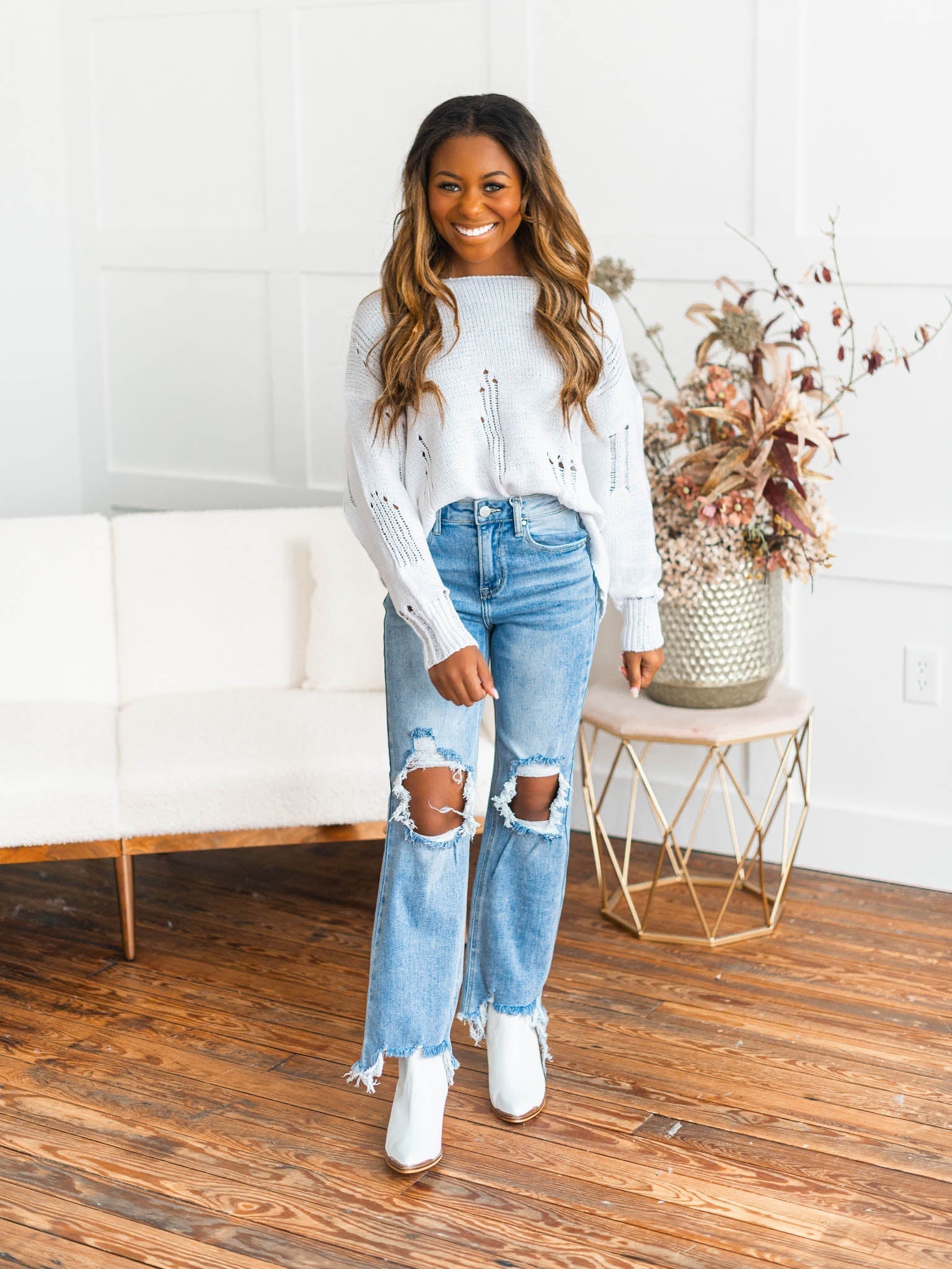 You're Perfect Distressed Sweater