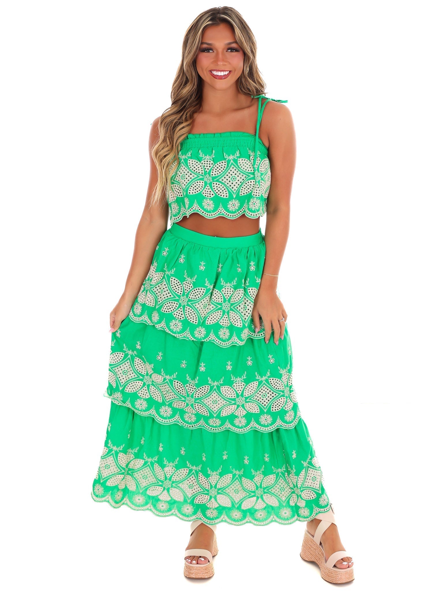 Total Bliss Embroidery Two Piece Set