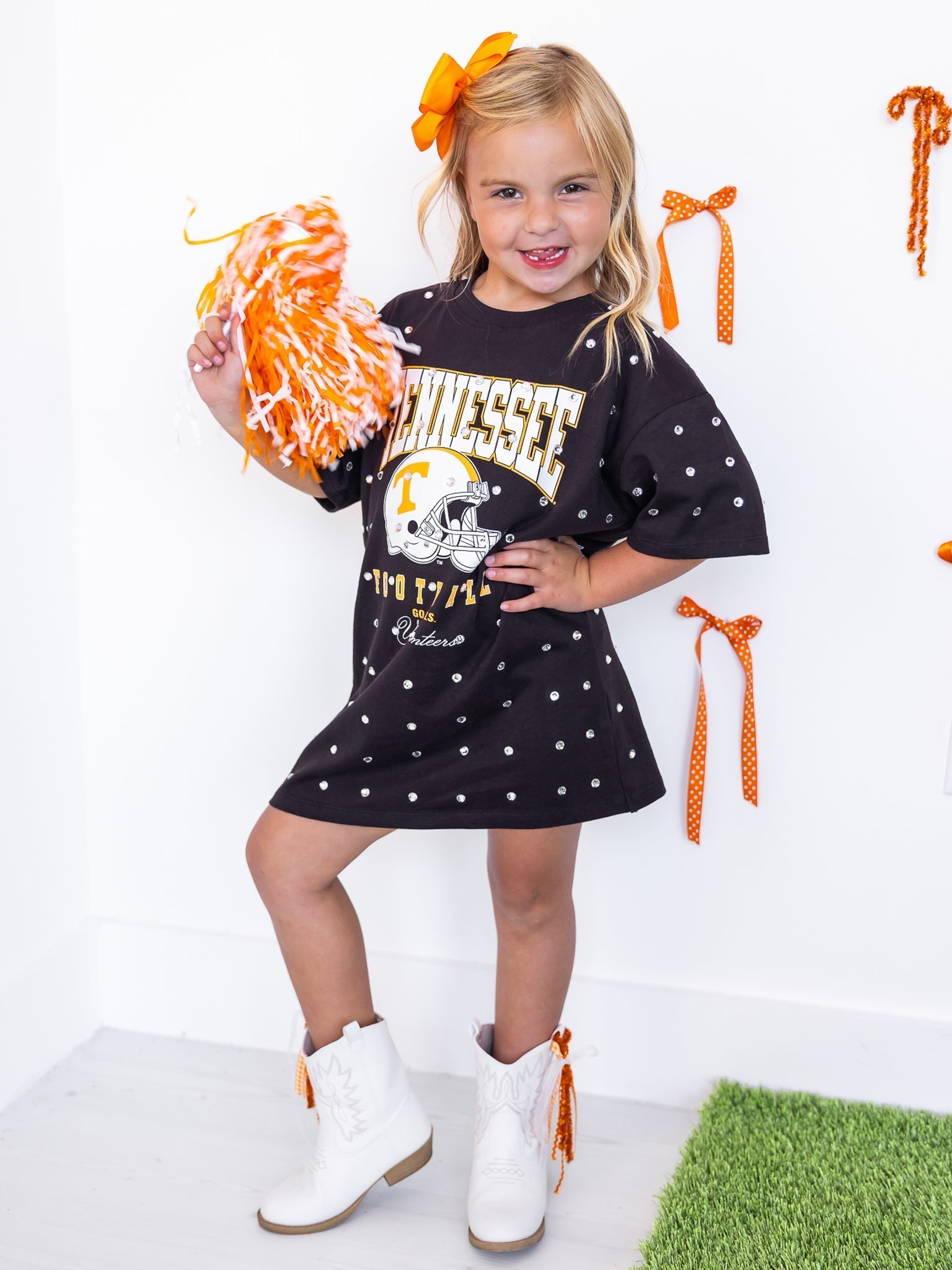 Youth Tennessee Volunteers All Over Rhinestone T-Shirt Dress
