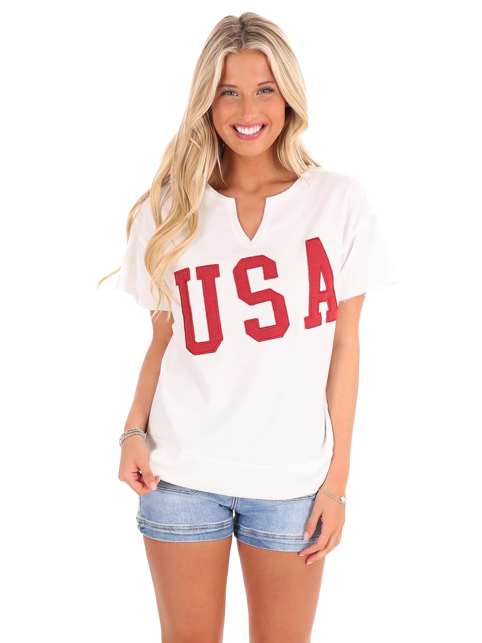 USA Split Neck Tee