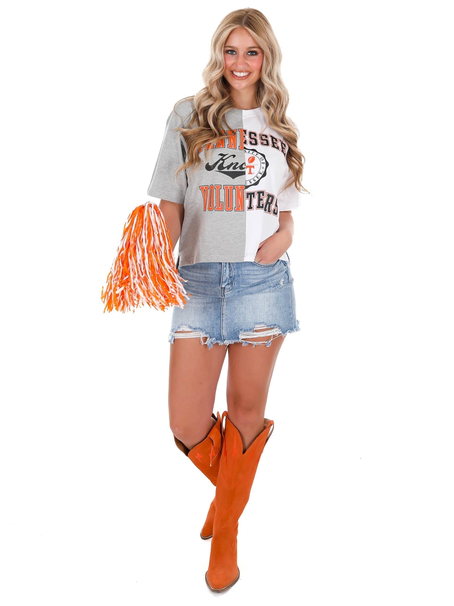 Tennessee Half & Half Waist Length Top