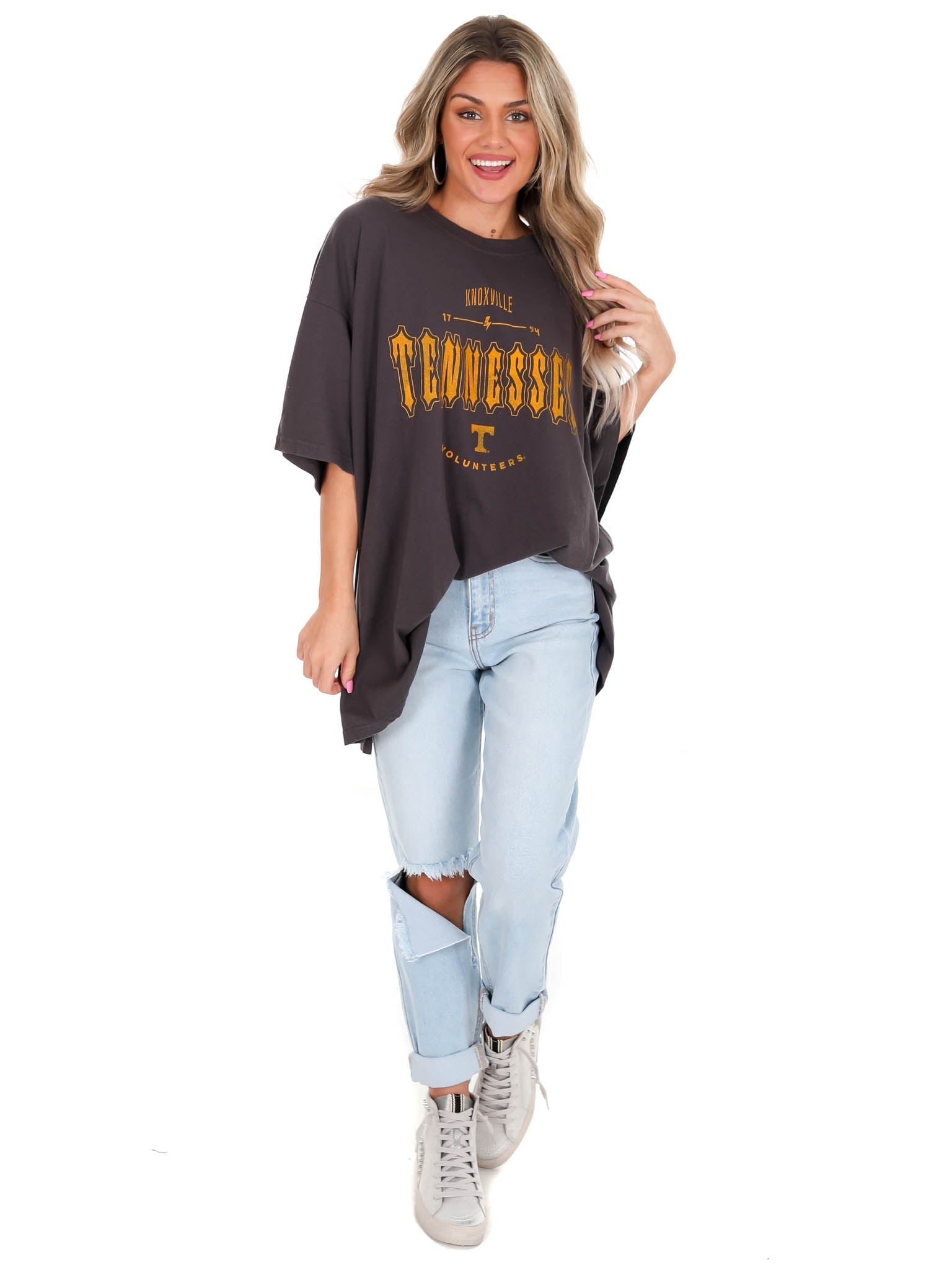 Tennessee Black Gridiron Oversized Tee