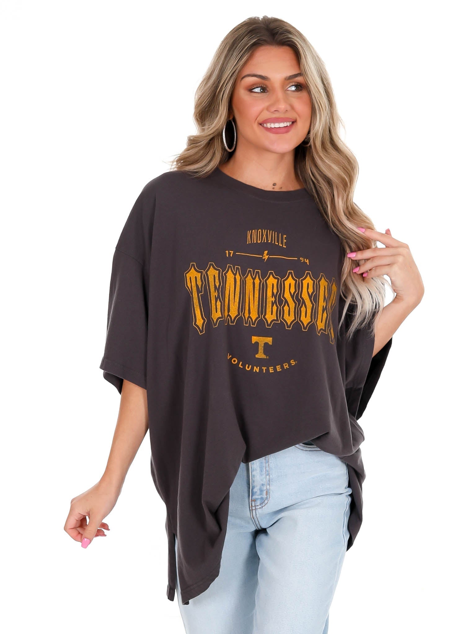 Tennessee Black Gridiron Oversized Tee