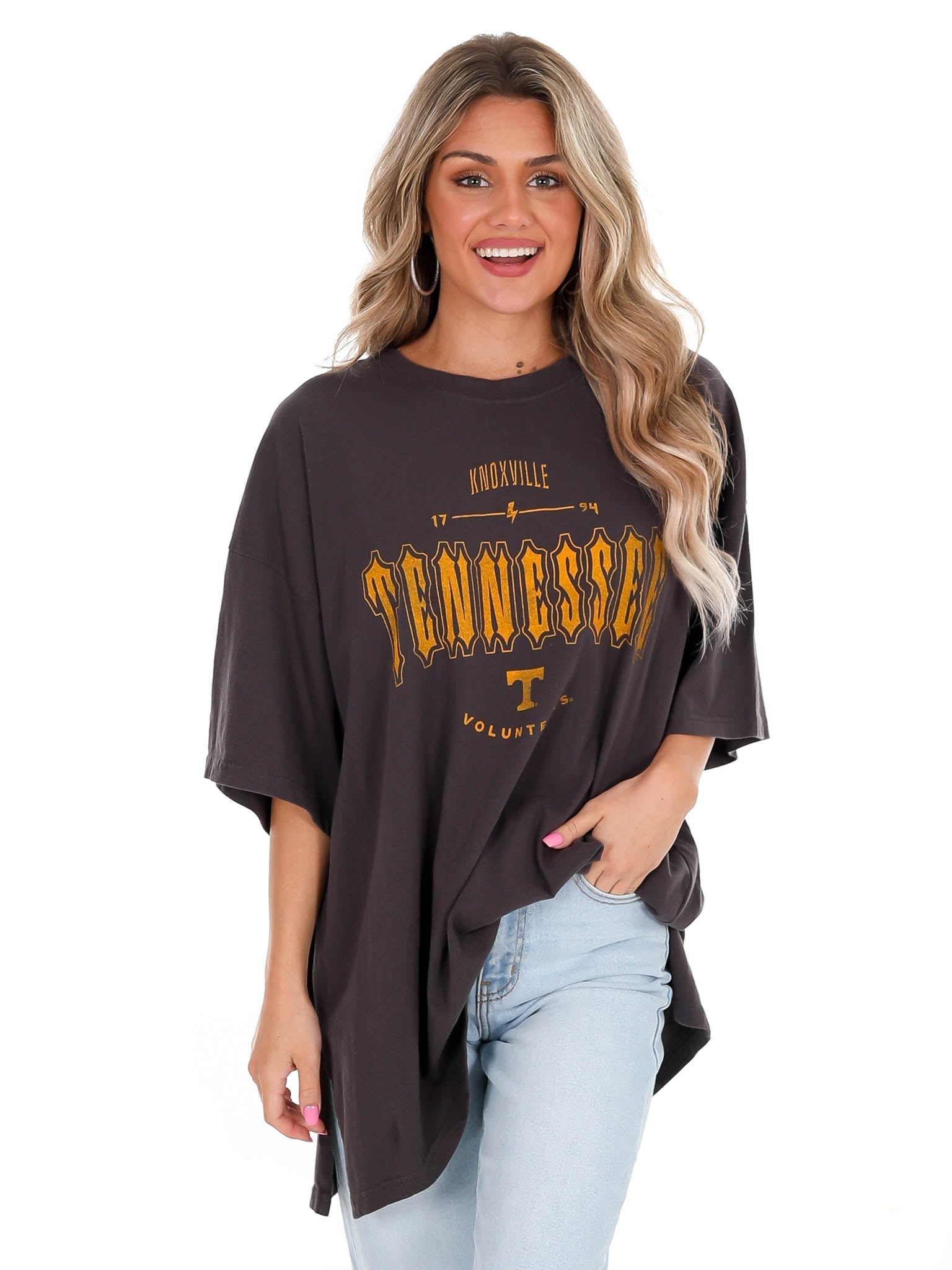 Tennessee Black Gridiron Oversized Tee