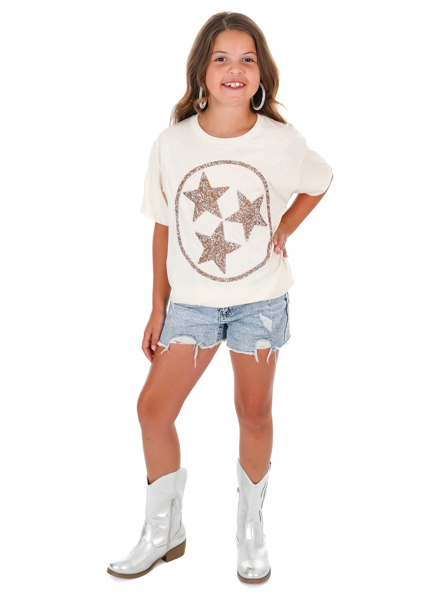 Youth Rhinestone Tri-Star Tee